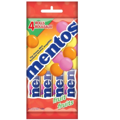 Mentos MP Mixed Fruit 4x37g 12/cs