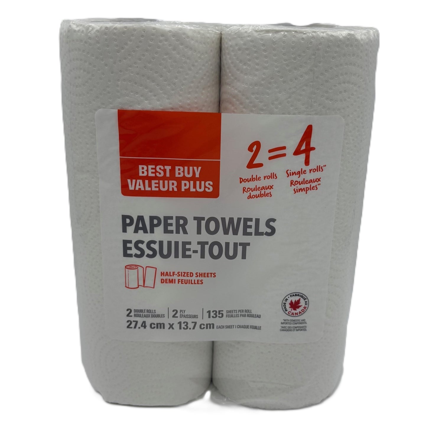 Best Buy Paper Towel 2ply 135 sheets 2/pk