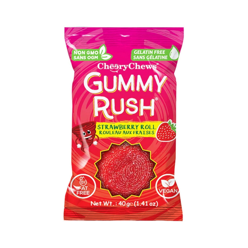 Gummy Rush Rolls Strawberry 40g 12/bx