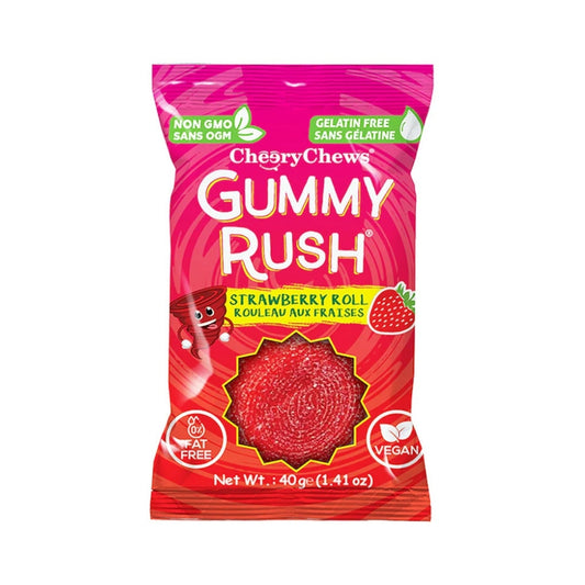 Gummy Rush Rolls Strawberry 40g 12/bx