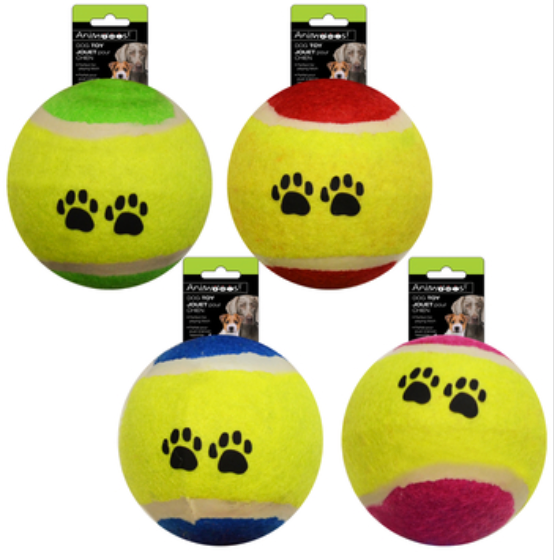 Dog Toy Tennis 3.93" 4 asst'd Colours