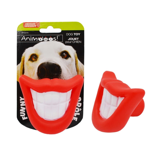Vinyl Dog Toy 3.5" Giggle Lip w/Squeaker