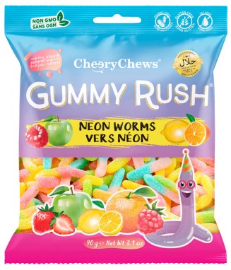 Gummy Rush Neon Worms 90g
