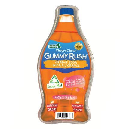 Gummy Rush Cola Bottle Orange Soda Bottle 160g