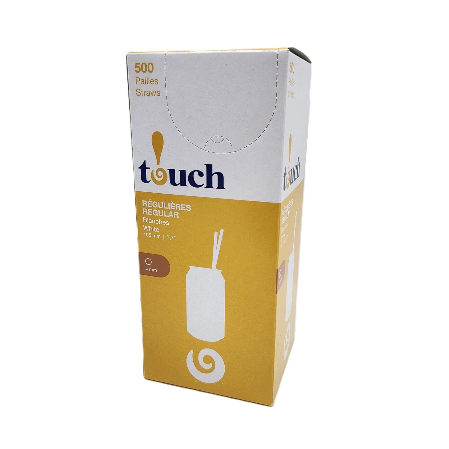 Plastic Straw 8" White Regular 500/bx