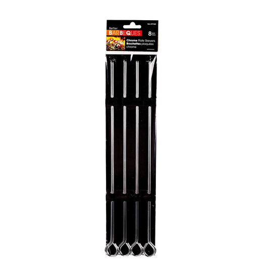 BBQ 8ct Chrome Plated Steel Skewers 13.5"