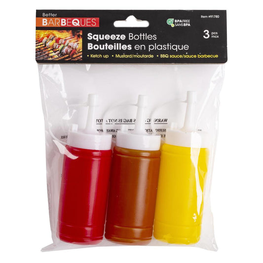 BBQ 3pc Condiment Squeeze Bottles