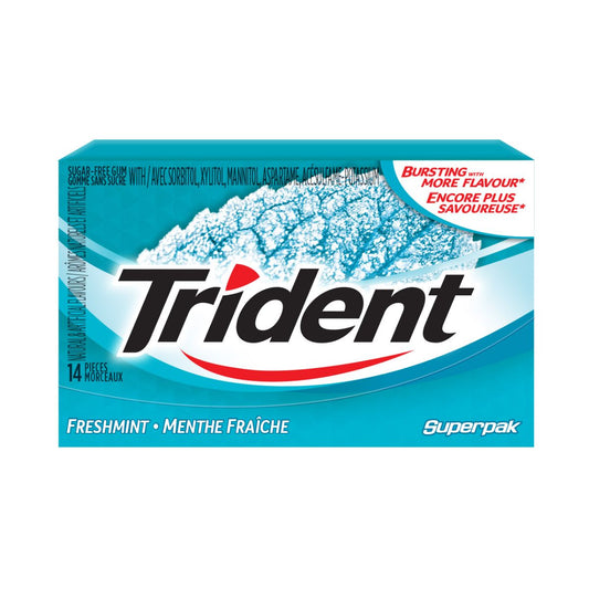 Trident Super Pak Freshmint 14pc 12/bx