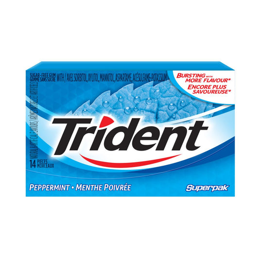 Trident Super Pak Peppermint 14pc 12/bx