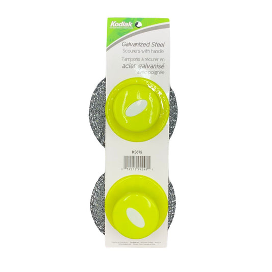 Kodiak Galv. Steel Scourers w/Handles 2/pk