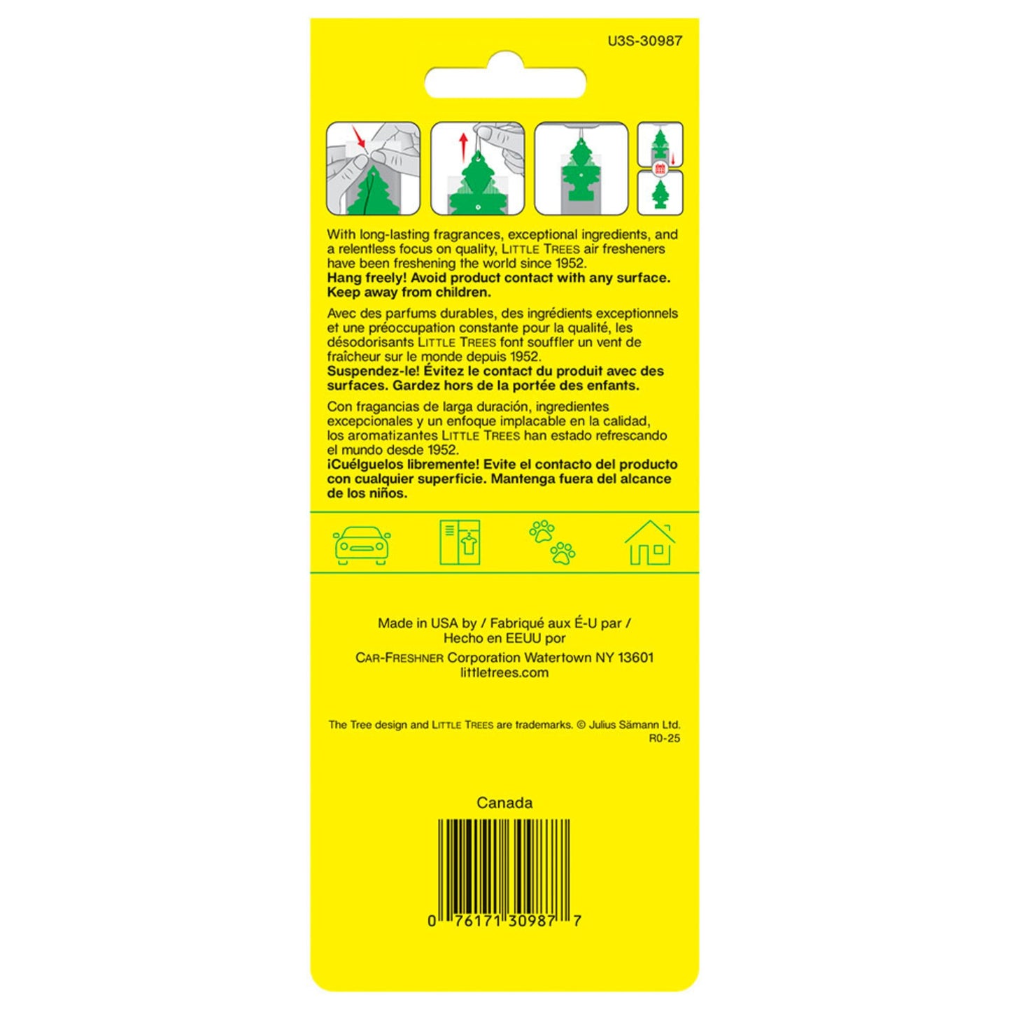 Little Trees Air Freshener Canada (Black Ice) 3/cd