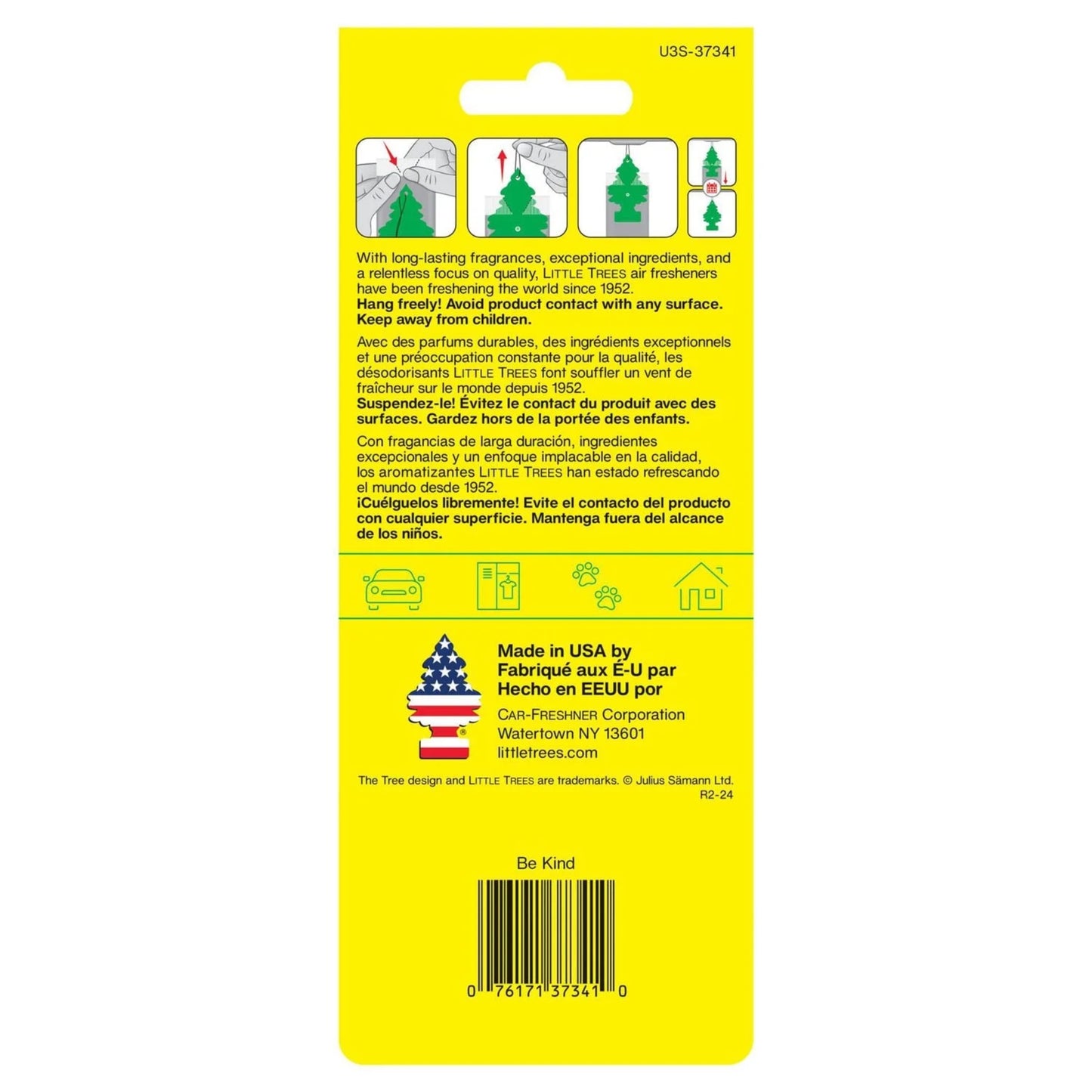 Little Trees Air Freshener Be Kind 3/cd