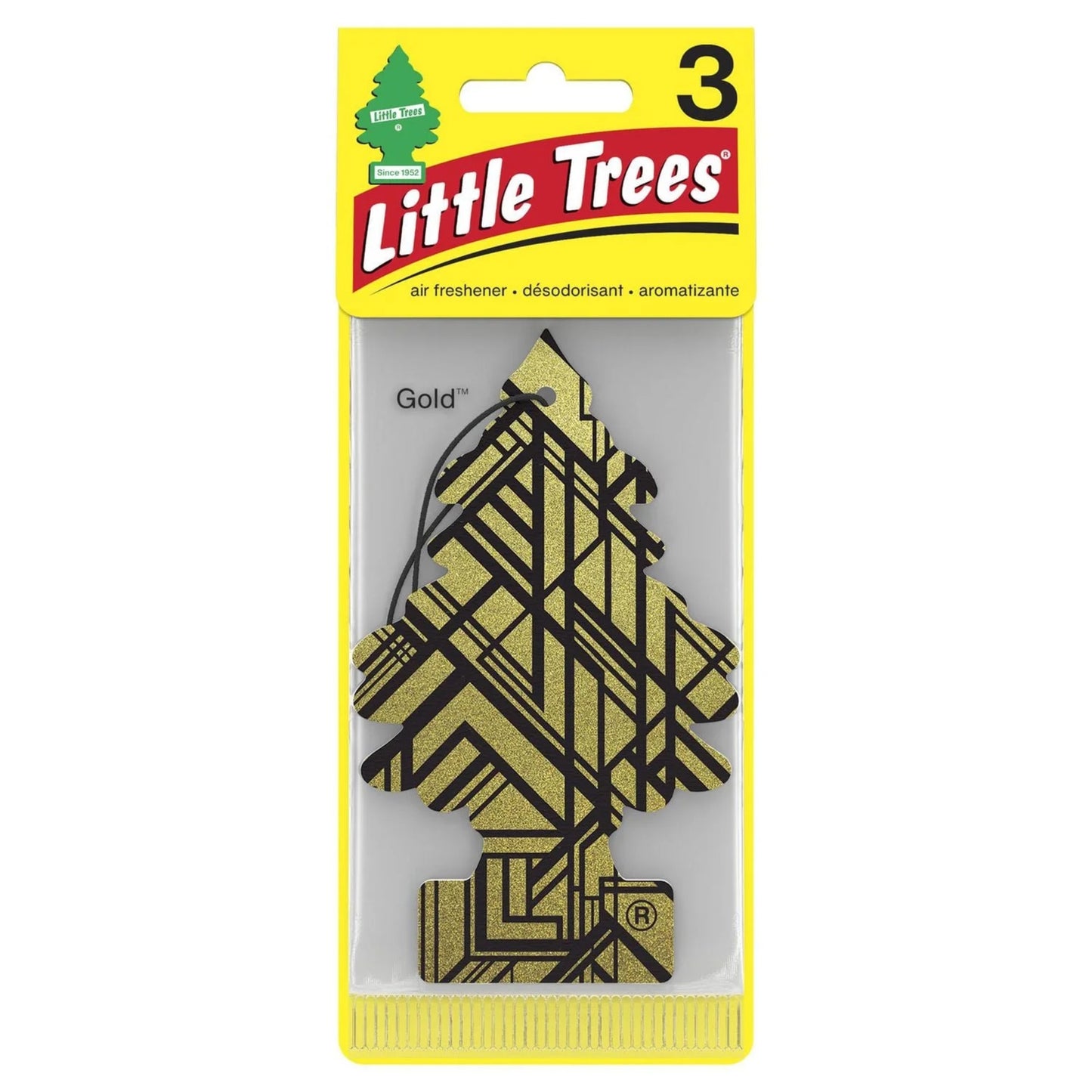 Little Trees Air Freshener Gold 3/cd