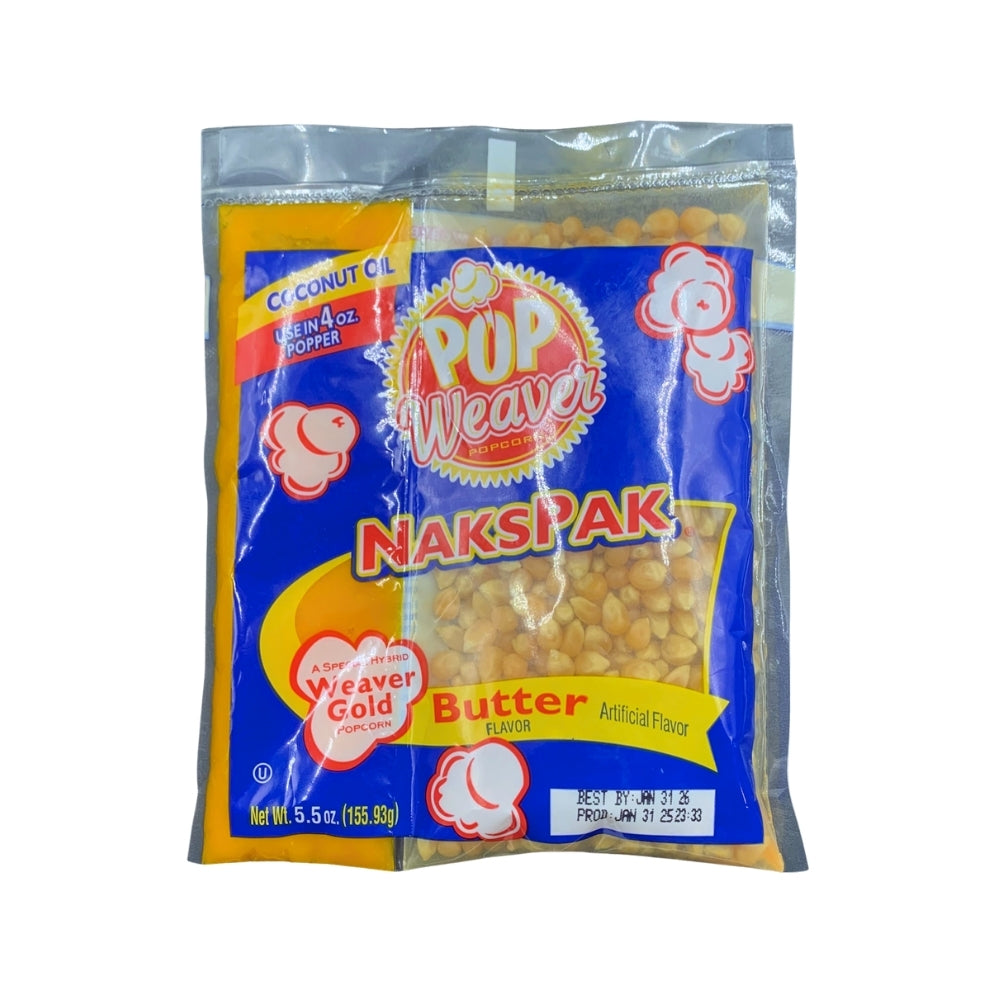 Pop Weaver Popcorn NaksPak 5.5oz Butter Flavour
