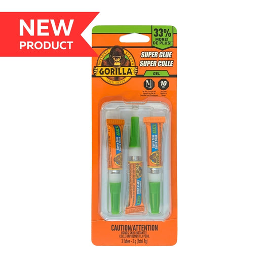 Gorilla Super Glue Gel 3g 3pk (9g Total)