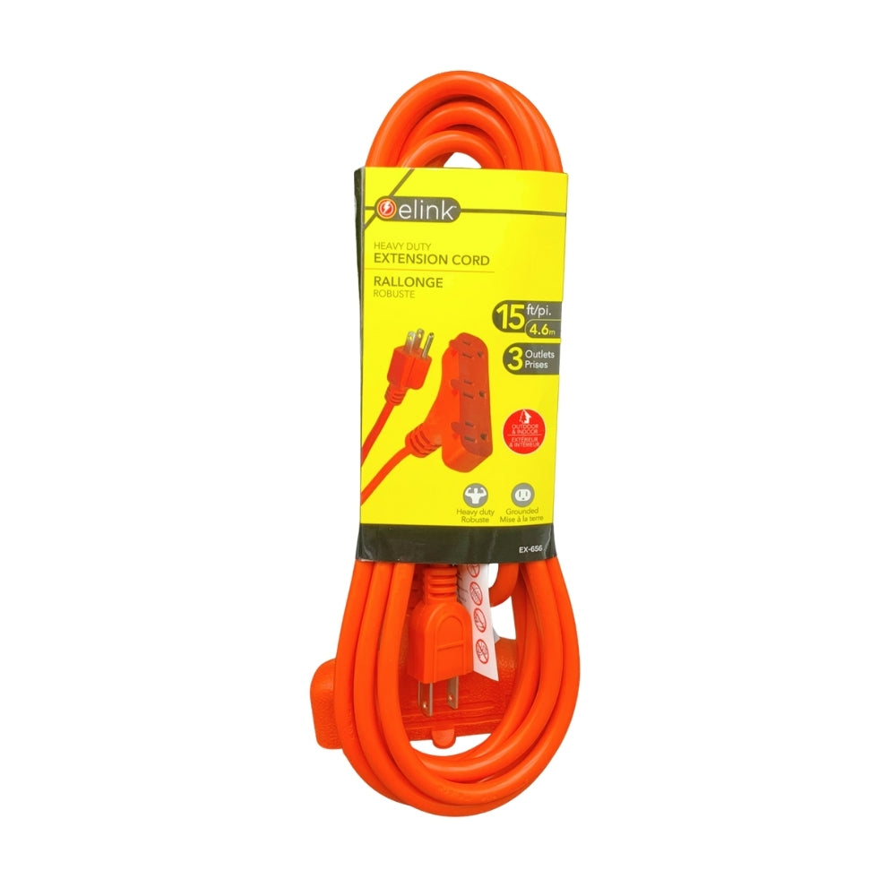 Elink | 15 ft. 3-Outlet outdoor extension cord