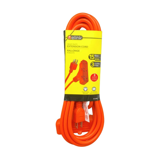 Elink | 15 ft. 3-Outlet outdoor extension cord