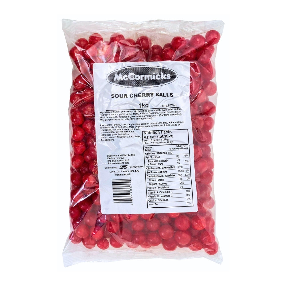 McCormicks Sour Cherry Balls Bulk 1kg