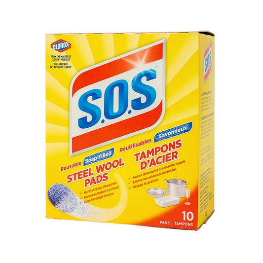 SOS Soap Filled Steel Wool Pads 10pk