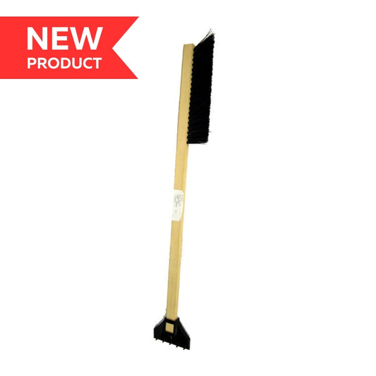 25" Wood Handle Snow Brush with Ice Scraper 3/bx