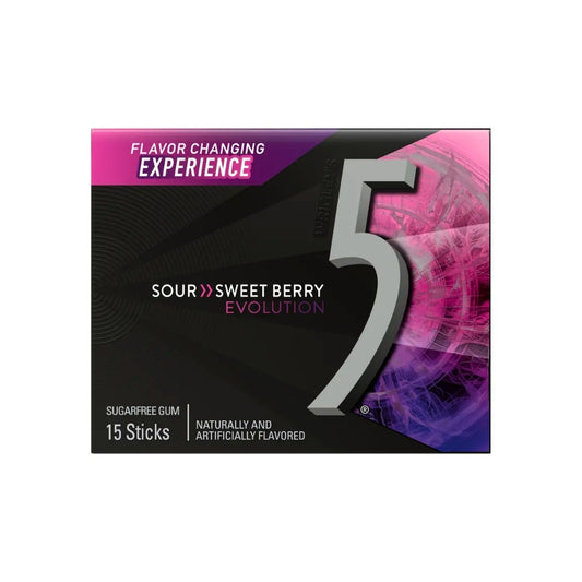 5 Evolution Sour Sweet Berry Gum 15pc 10/bx