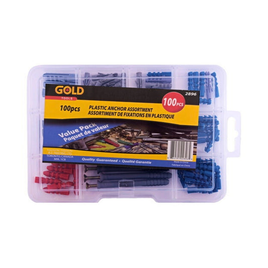 100pc Plastic Anchor Assorted Value Pack