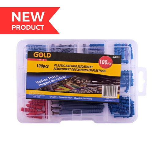 100pc Plastic Anchor Assorted Value Pack