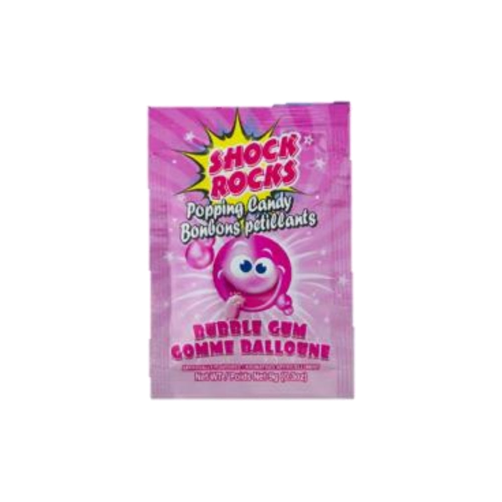Shock Rocks Popping Candy Bubble Gum 9g 24/bx