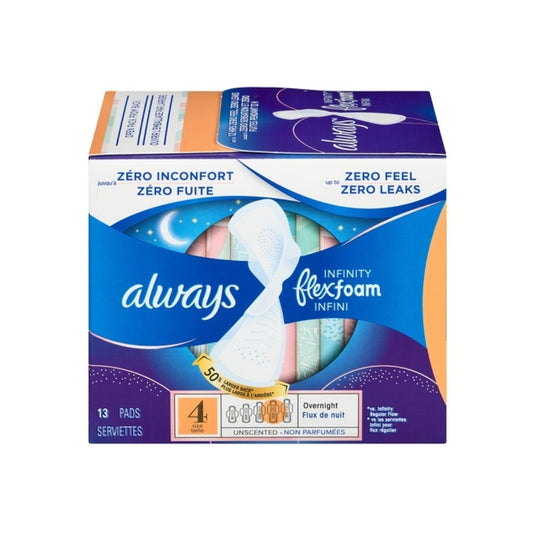 Always Infinity Pads Overnight Wing 13 EA