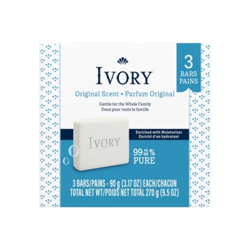 Ivory Soap Original 90g Bars 3/pk