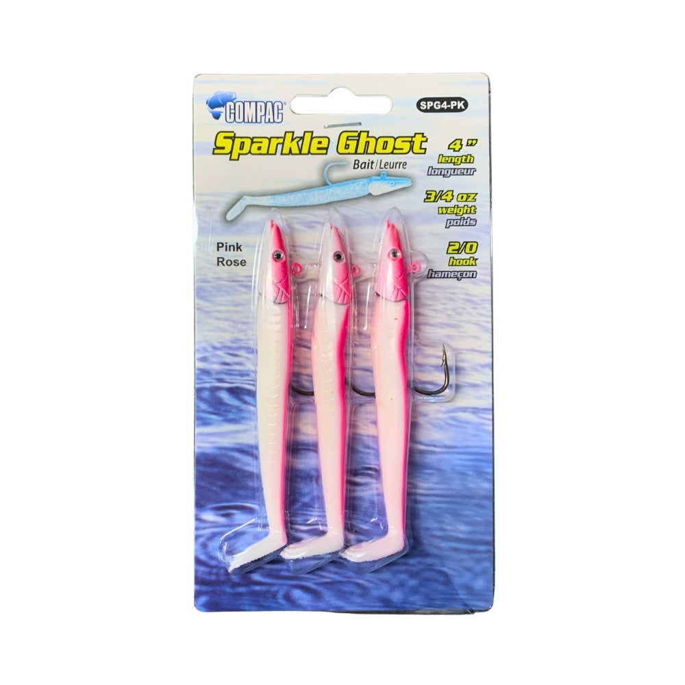 Sparkle Ghost 4" 3 pc Pink