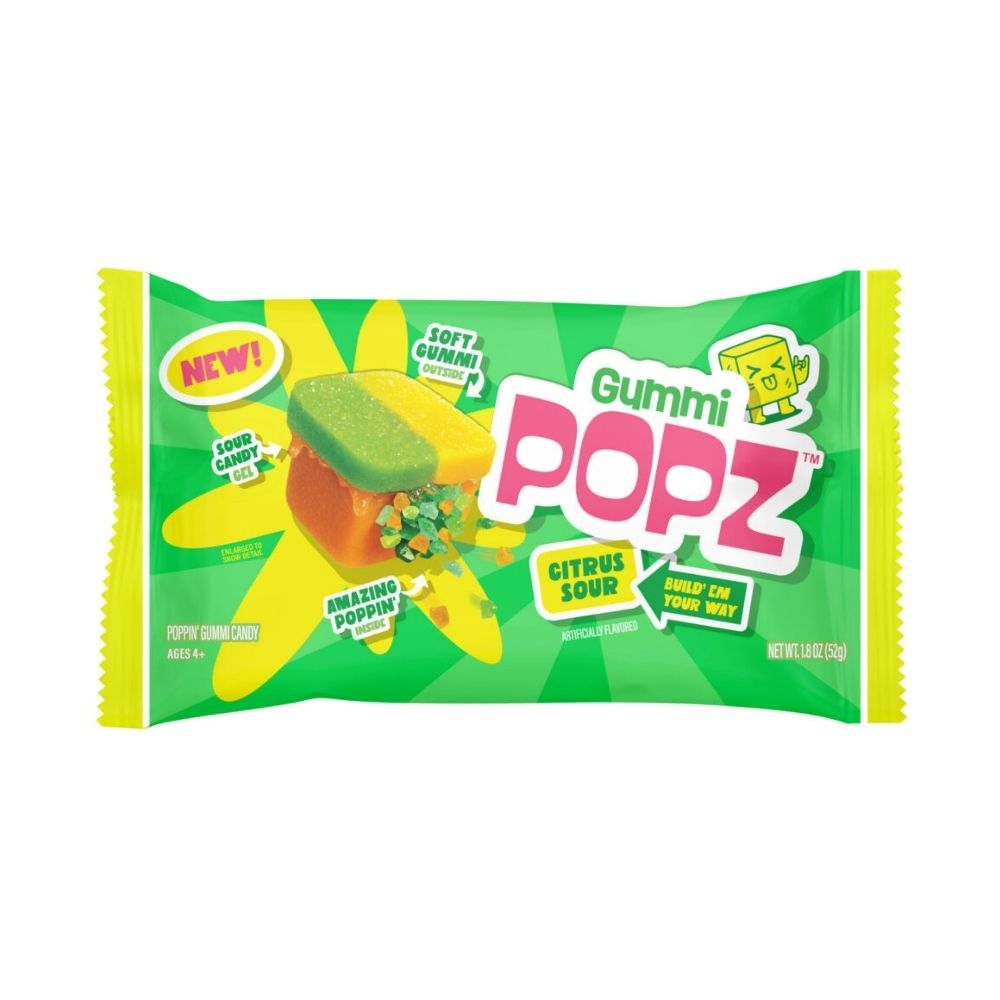 Gummi Popz! Citrus Sour Candy Gel 52g 12/bx