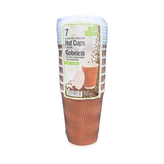 12oz Wave Cup with Lid 7/pk