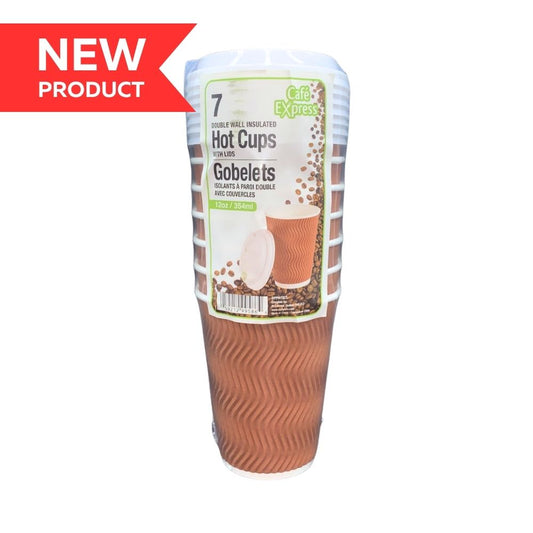 12oz Wave Cup with Lid 7/pk