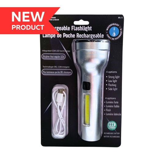 Flashlight LED COB Rechargeable 1200MAH