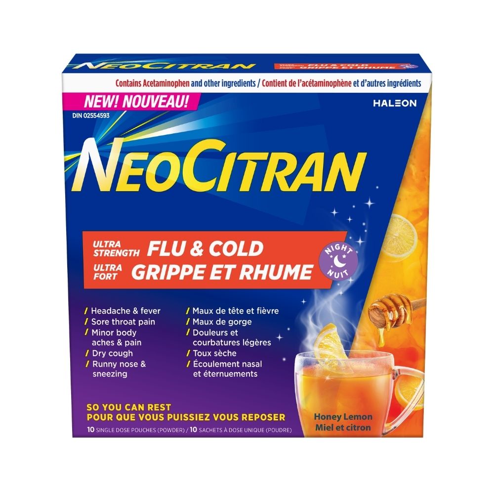 NeoCitran Cold & Flu Nightime Honey Lemon 10's