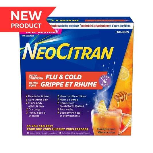 NeoCitran Cold & Flu Nightime Honey Lemon 10's