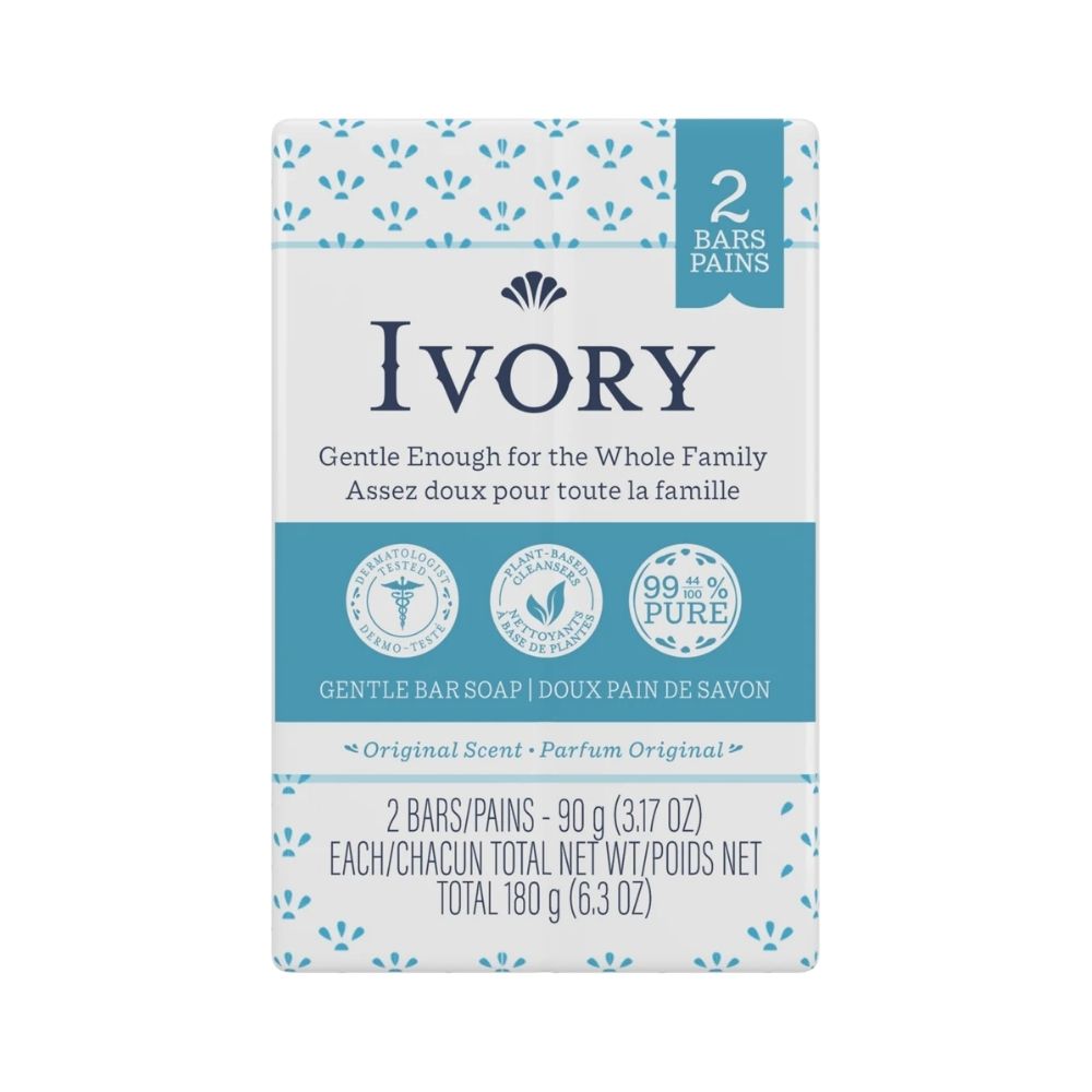 Ivory Original Scent Gentle Bar Soap 90g 2ct