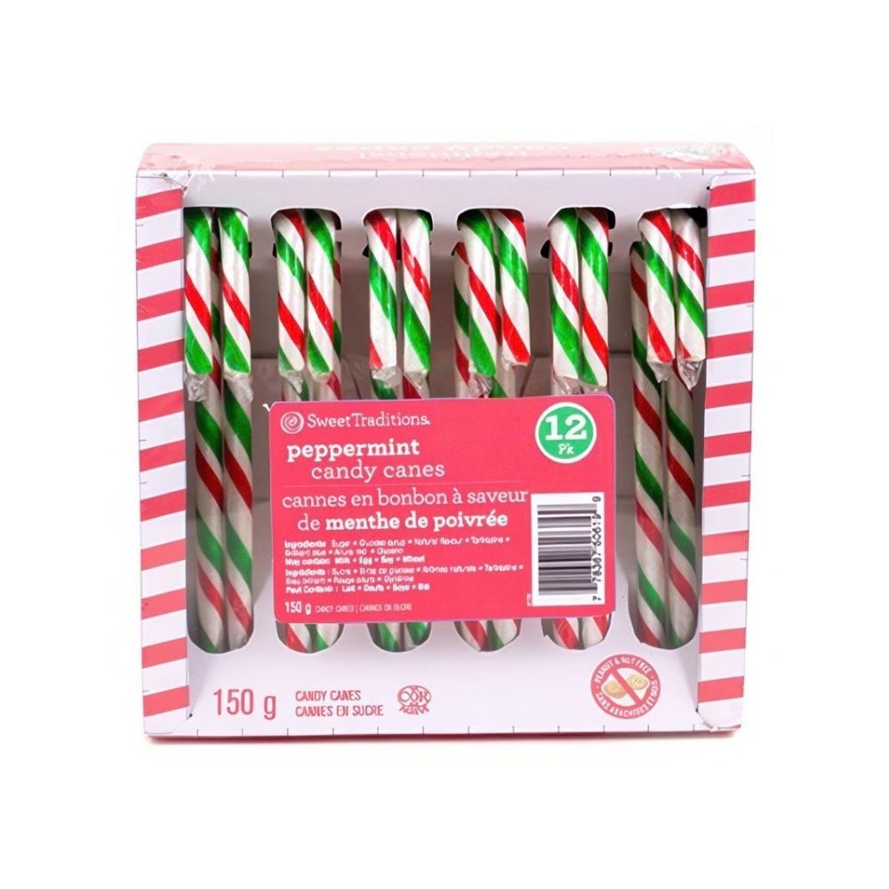 Sweet Tradition 12pk Peppermint Candy Canes 150g