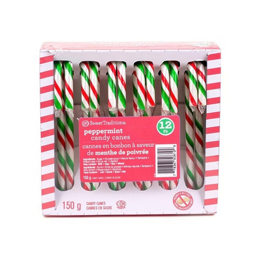 Sweet Tradition 12pk Peppermint Candy Canes 150g
