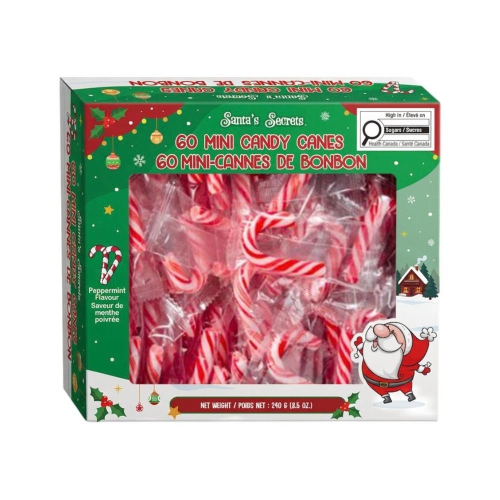 60 Mini Candy Canes Peppermint 240g