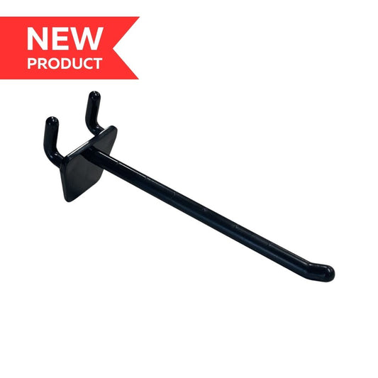 6" Black Hooks for Slatwall or Pegboard
