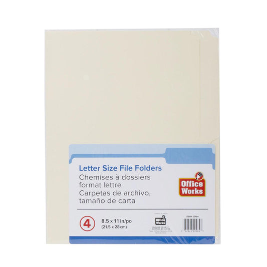 O.WK's Letter Size File Folder 4 pc