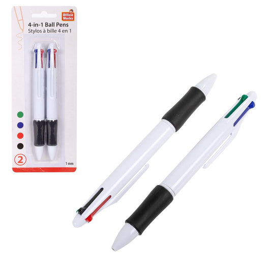 Office Works 4 colour Ball Pen 2 pc