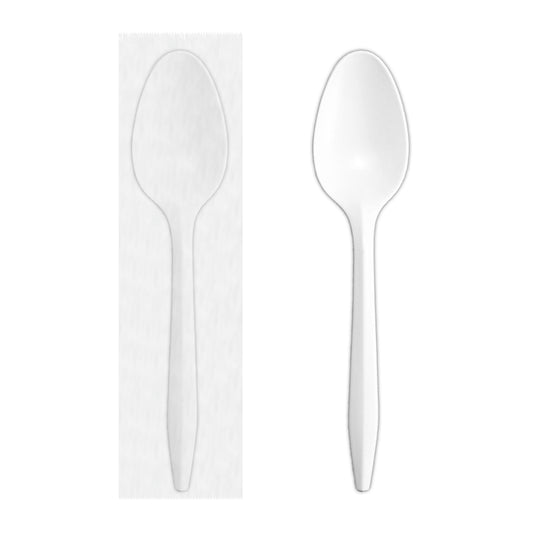 Cutlery Teaspoons Wrapped Individual 1000/cs