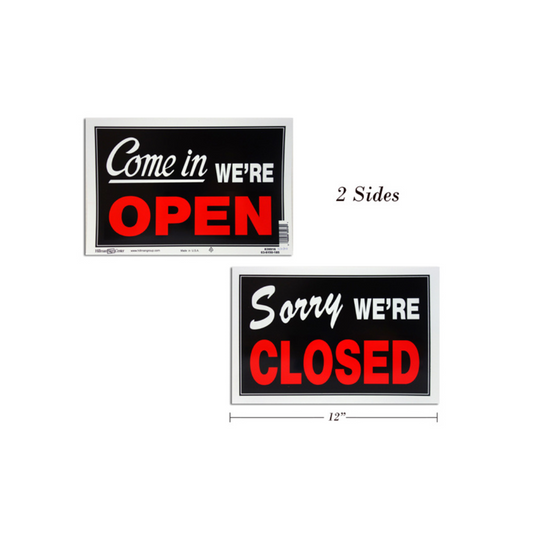 Open and Close Sign 8x12" 6/pk