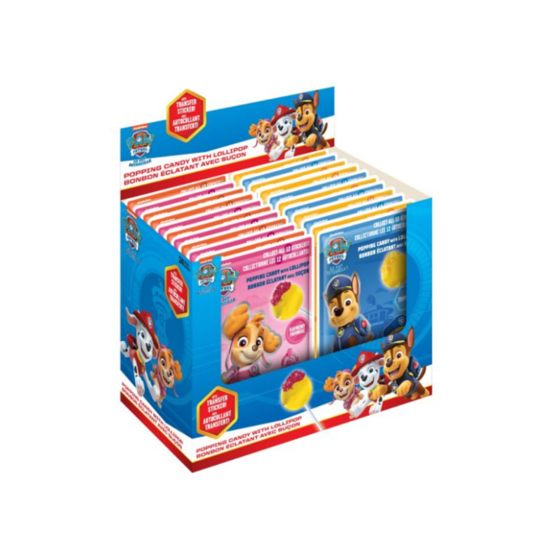 Paw Patrol Popping Candy W/Lollipop & Stickers 12/