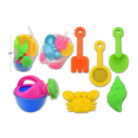 6pc 4" Watering Can Beach Set