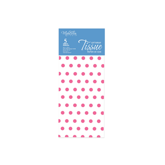Tissue Paper Polka Dots Print  Pink 6's 12/cs
