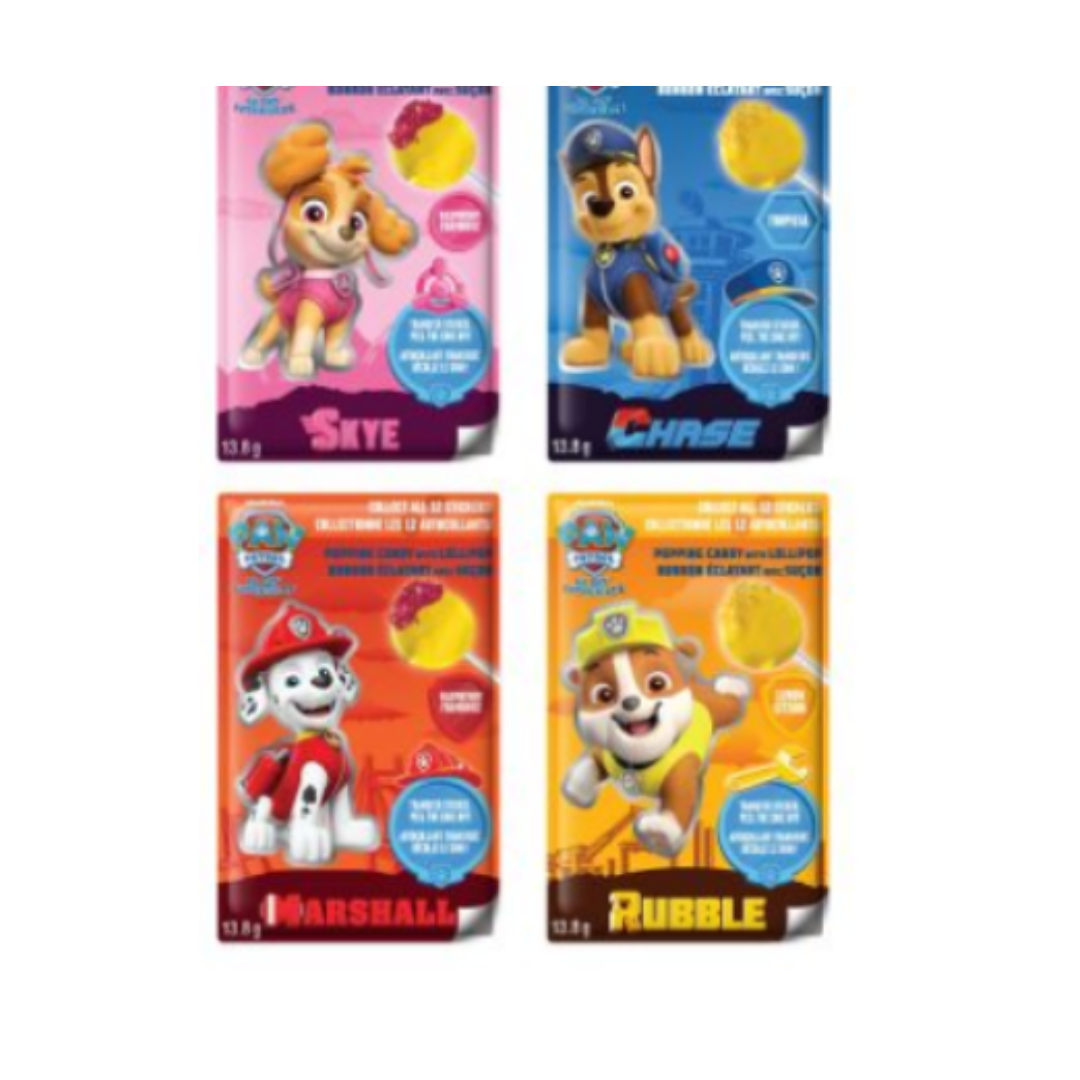 Paw Patrol Popping Candy W/Lollipop & Stickers 12/